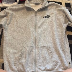 PUMA Light Gray Full-Zip Sweatshirt
